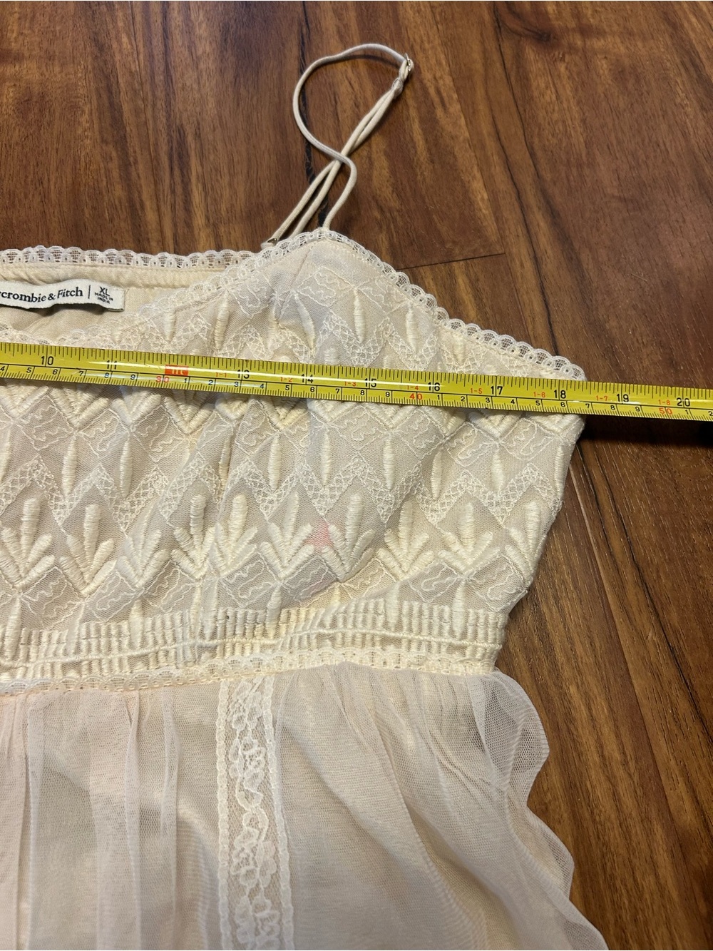 Ambercrombie &Fitch Bohemian Fairy Cream Embroidered Baby Doll Dress XL Boho - Picture 6 of 11